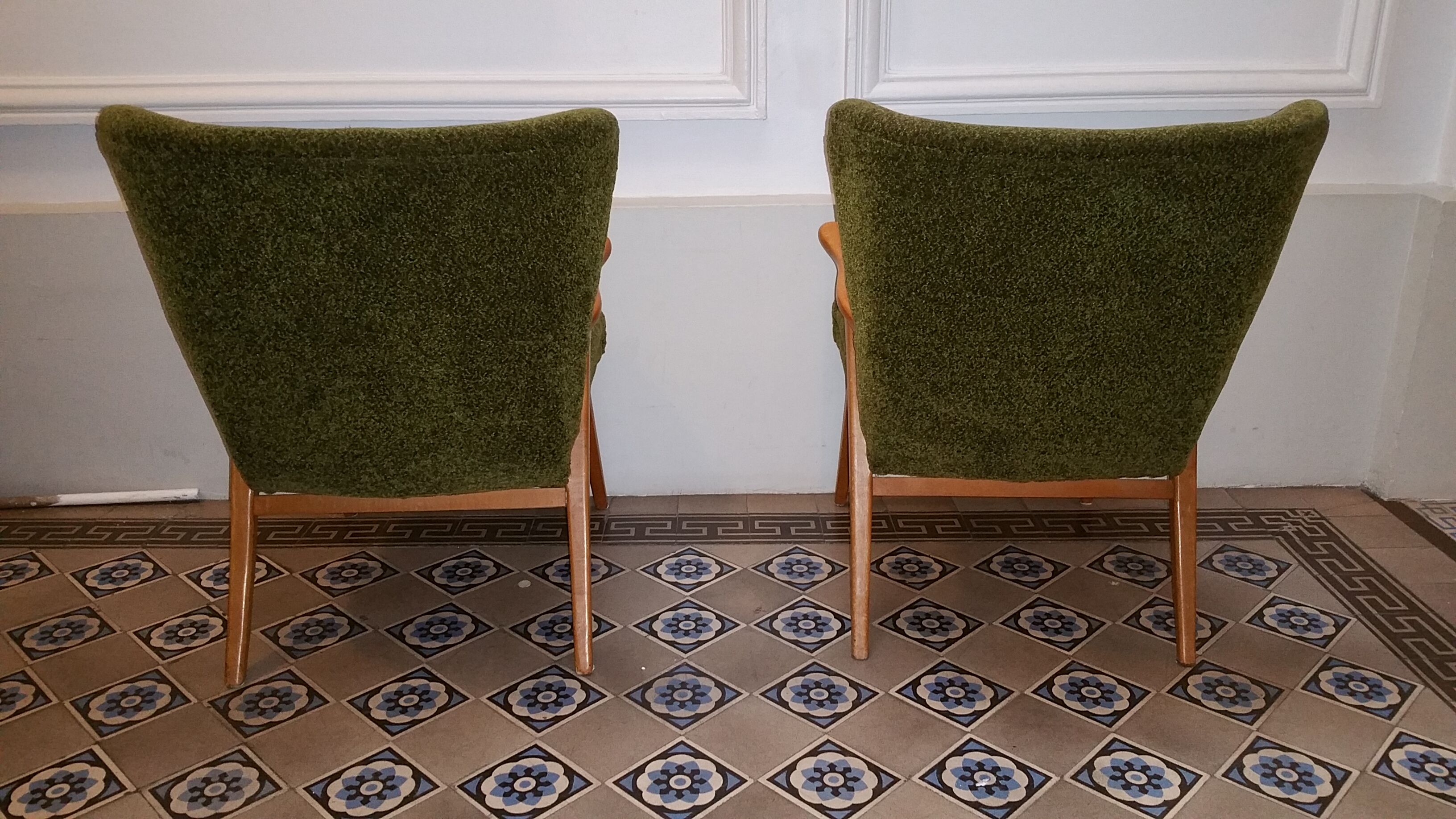 Pair of chairs WING Zig Zag cocktail vintage 50 60 year