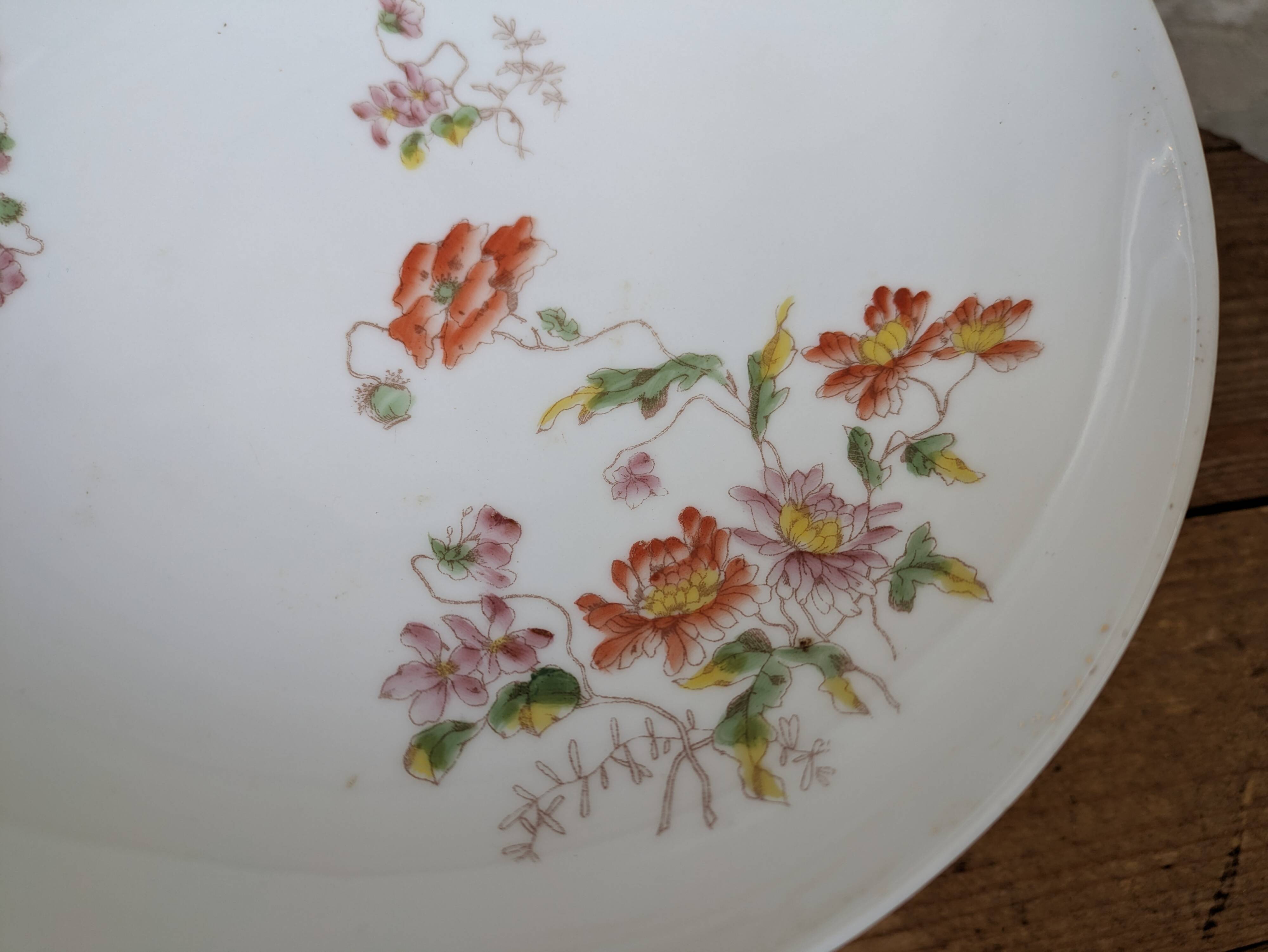 Old Limoges porcelain compote serving dish on pedestal