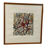 Abstract painting Rulo 1967 paper frame