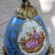 Bronze and blue porcelain floor lamp from the early 20th century.