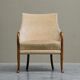 Mid-Century armchair in wool and beech, 1950s