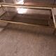Vintage 80's brass coffee table, glass tops