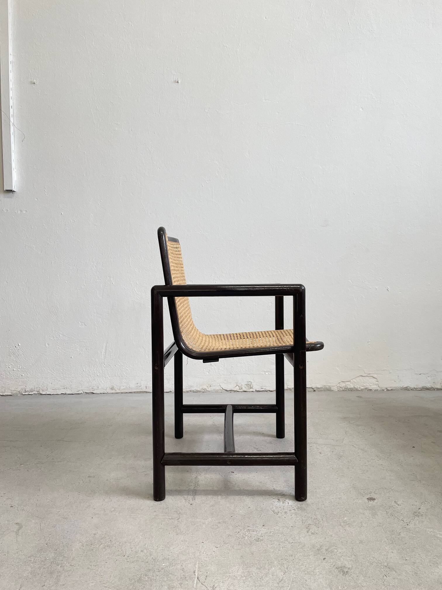 Vintage Wooden Chair with Cane seat by Branko Ursic for Stol Kamnik, 1970s