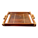 Plateau vintage en bambou