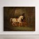 Oil painting from the early 19th century featuring two horses, circa 1820–1840.