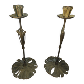 Paire de bougeoirs Georges Le Feure 1901