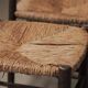 Set of four wooden and straw chairs, around 1960.