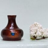 Vase ceramic vintage Brown and blue