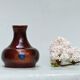 Vase céramique vintage marron et bleu