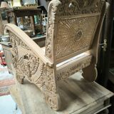 Colonial teak armchair from Ceylon