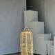 Large lantern-shaped rattan pendant lamp H50 D24