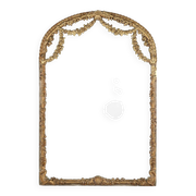 Grand miroir de cheminée baroque en bois doré, France vers 1800