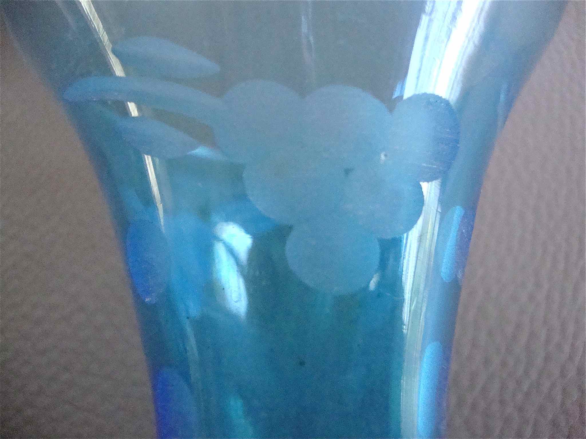 Ancient vase in engraved glass