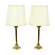 Pair of Hollywood Regency Lamps Brass Pillar Column 75cm