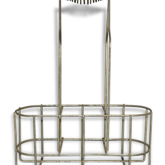 Industrial metal bottle basket