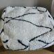 Berber pouf cover béni ouarain 100% white wool with diamonds