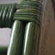 Green rattan side table.