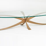 Michel Mangematin bronze coffee table, France 1960s