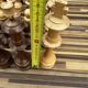 32 Staunton chess pieces in turned boxwood