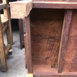 Raw wood farm table coffee table