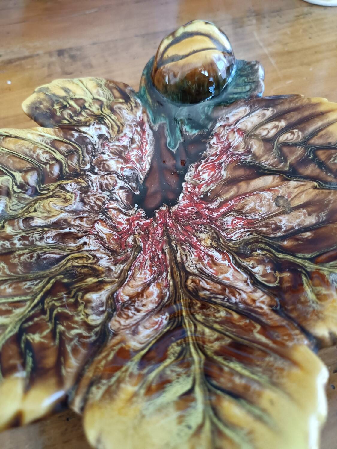 Feuille de marronnier en barbotine