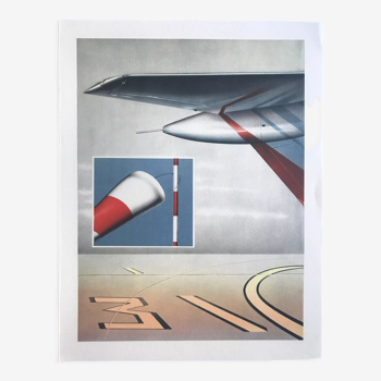 Lithographie originale de peter klasen, ensembles aéroportuaires, 1978