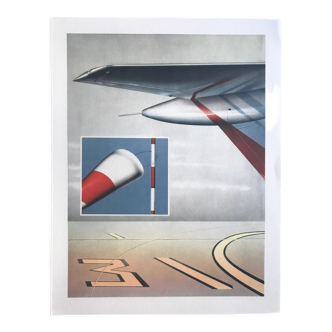 Lithographie originale de peter klasen, ensembles aéroportuaires, 1978