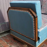 Vintage blue padded bench