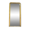 Louis-Philippe beaded mantel mirror 204.5cm/101cm gilded with gold leaf, smooth gilding, 19th century, mercury and quilted glass, parquet on the back