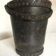 Brutalist studded leather wastepaper basket bucket 1920