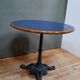 Bistro table round wooden top covered with plastiqye