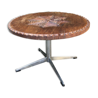 Table basse avec tablette africaine