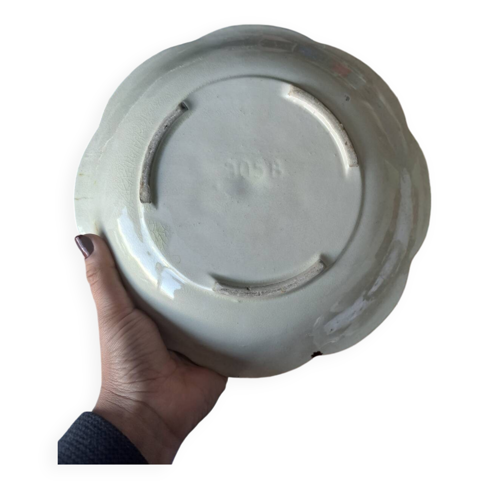 Plat céramique fleur west germany