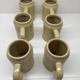 6 stoneware beer mugs