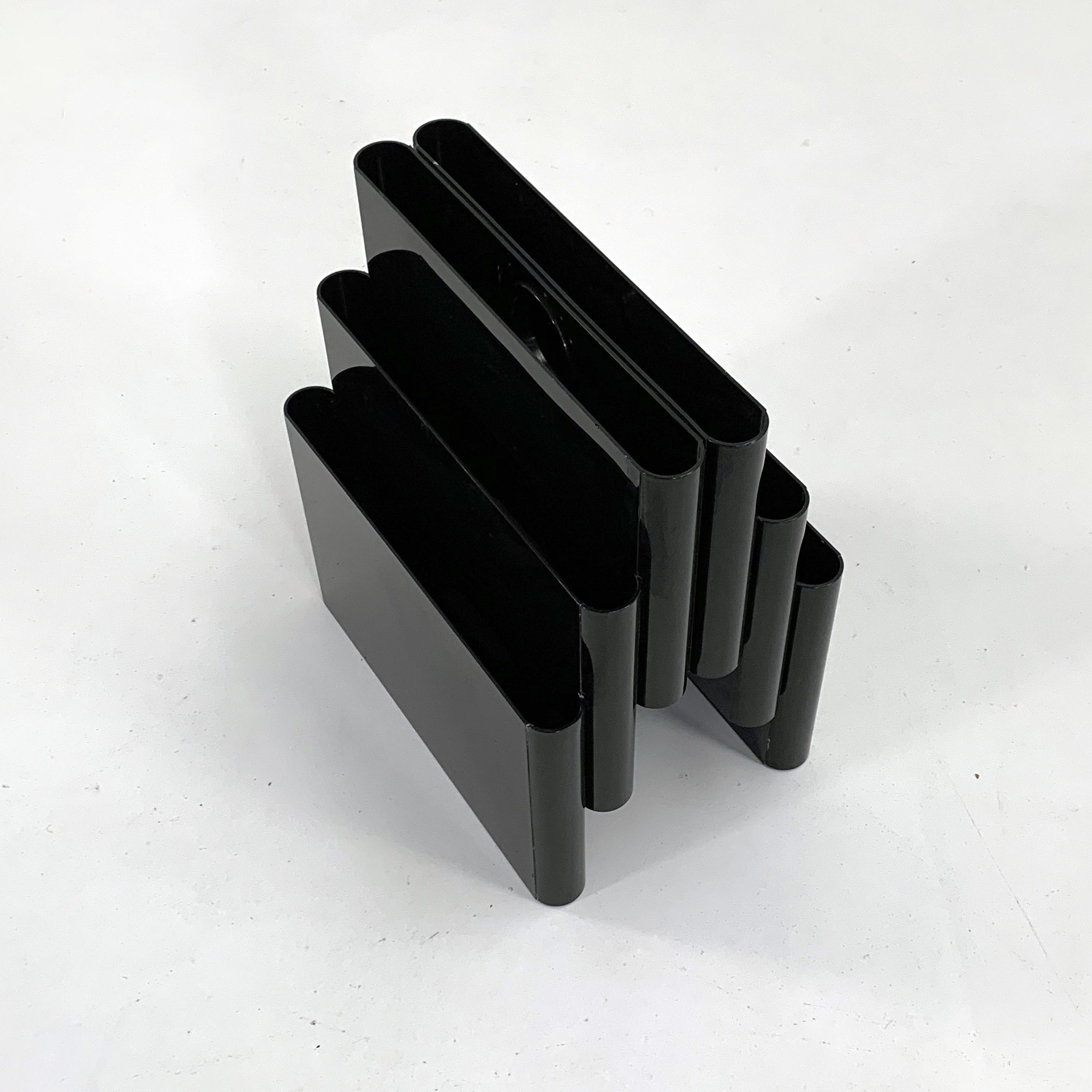Black magazine holder by Giotto Stoppino for Kartell, 1970