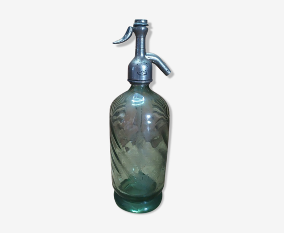 Siphon bleu bouteille en verre eau seltz vert pâle casa balo | Selency