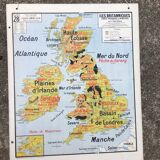 Carte scolaire N°28/28bis Iles britanniques Vidal-Lablache Armand Colin