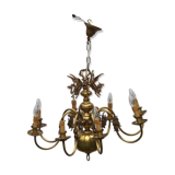 Dutch brass and bronze chandelier