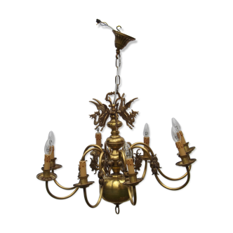 Lustre hollandais en laiton et bronze  style baroque