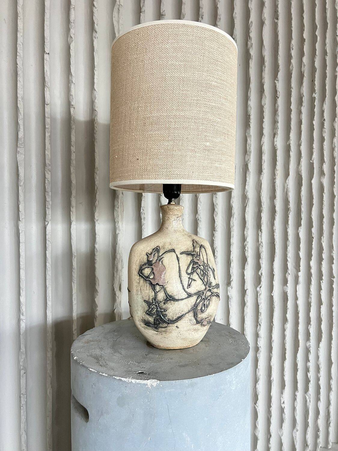 French Ceramic Table Lamp, 1970s