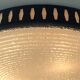 Rare large ceiling light by hillebrand 1960s textured glass blue metal fram