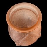 Art deco vase in powder pink glass