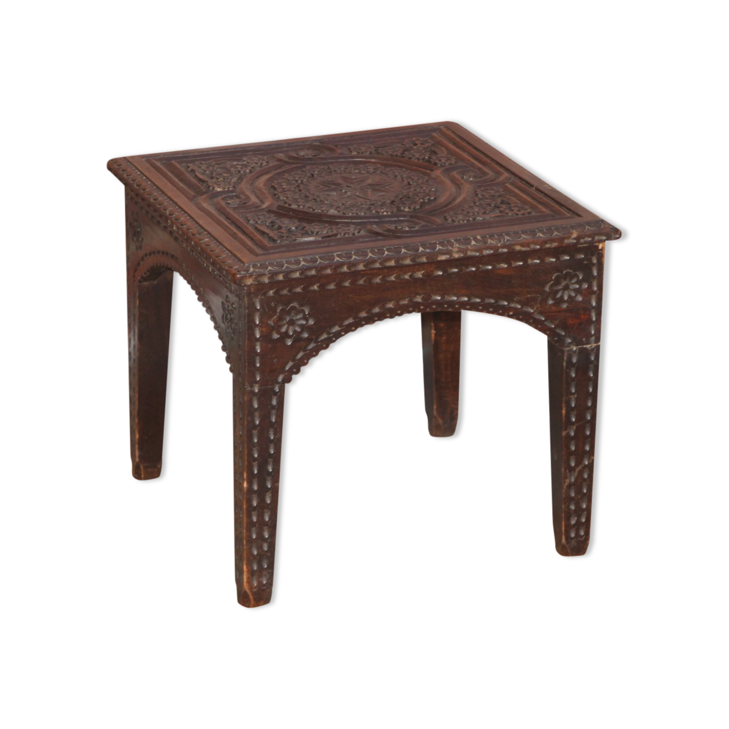 Side table carved top
