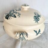 Longwy soup tureen with botanical decor