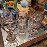 6 bubble blown glasses 70's