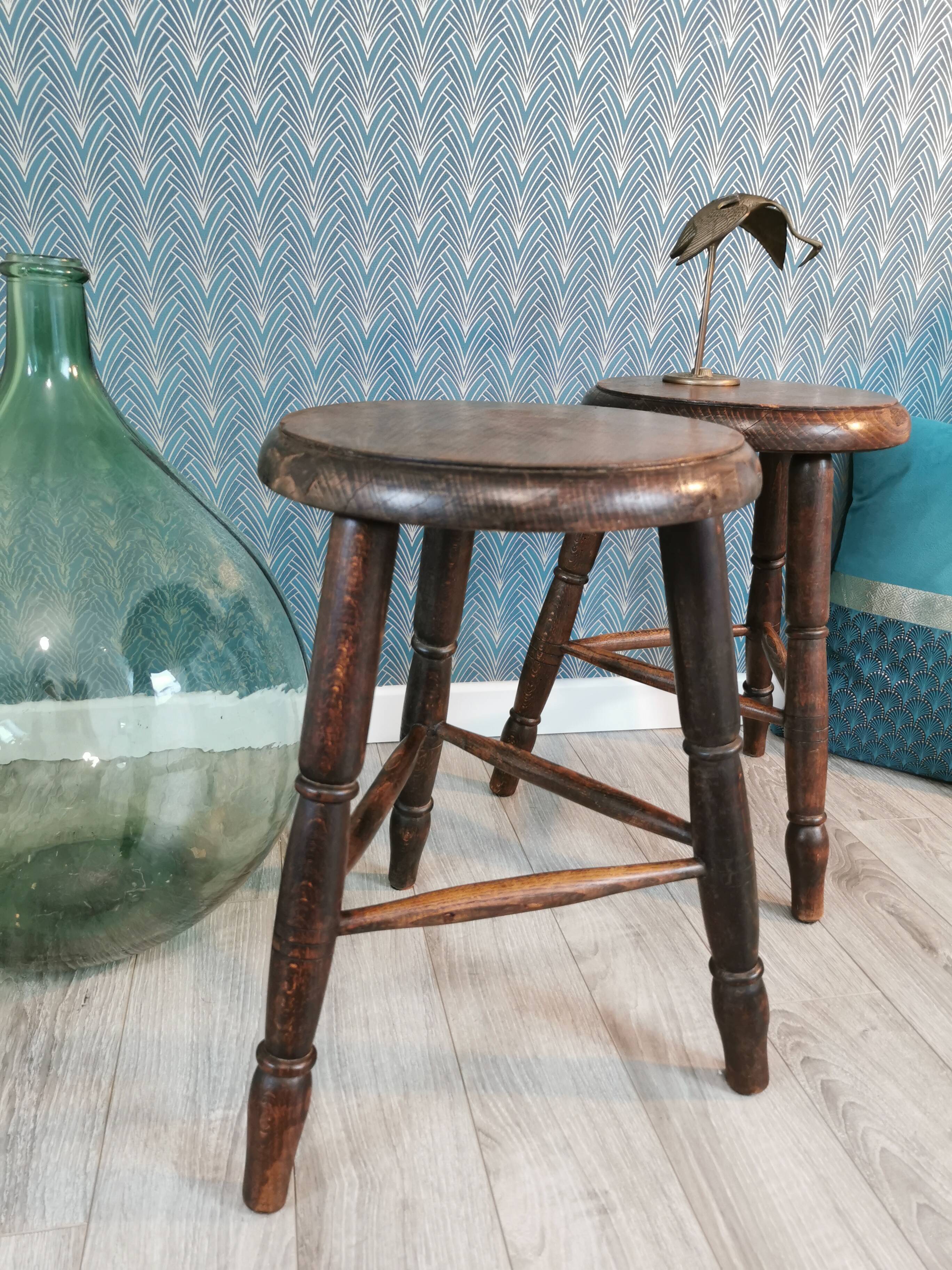 Pair of tripod stools