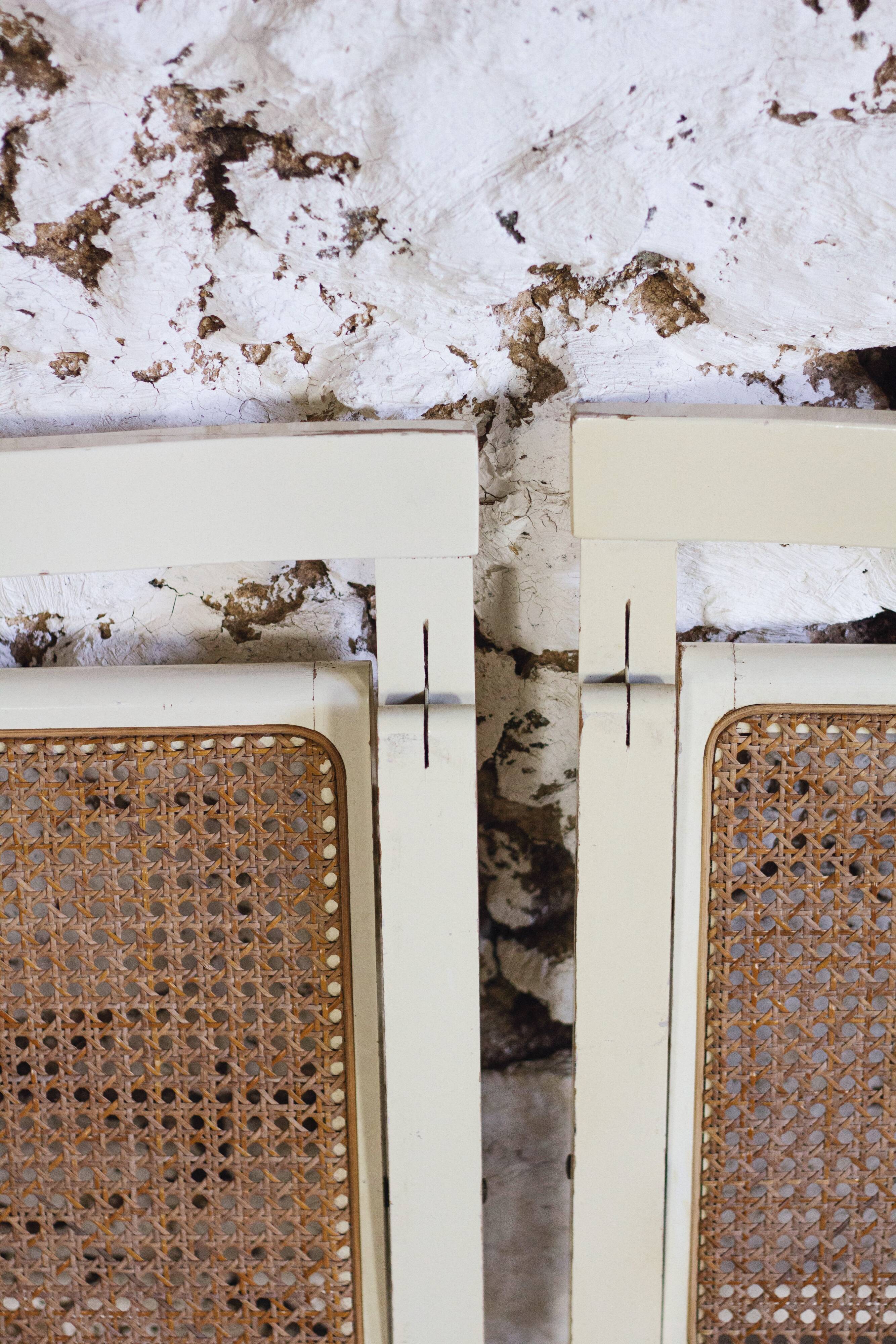 4 vintage folding cane chairs