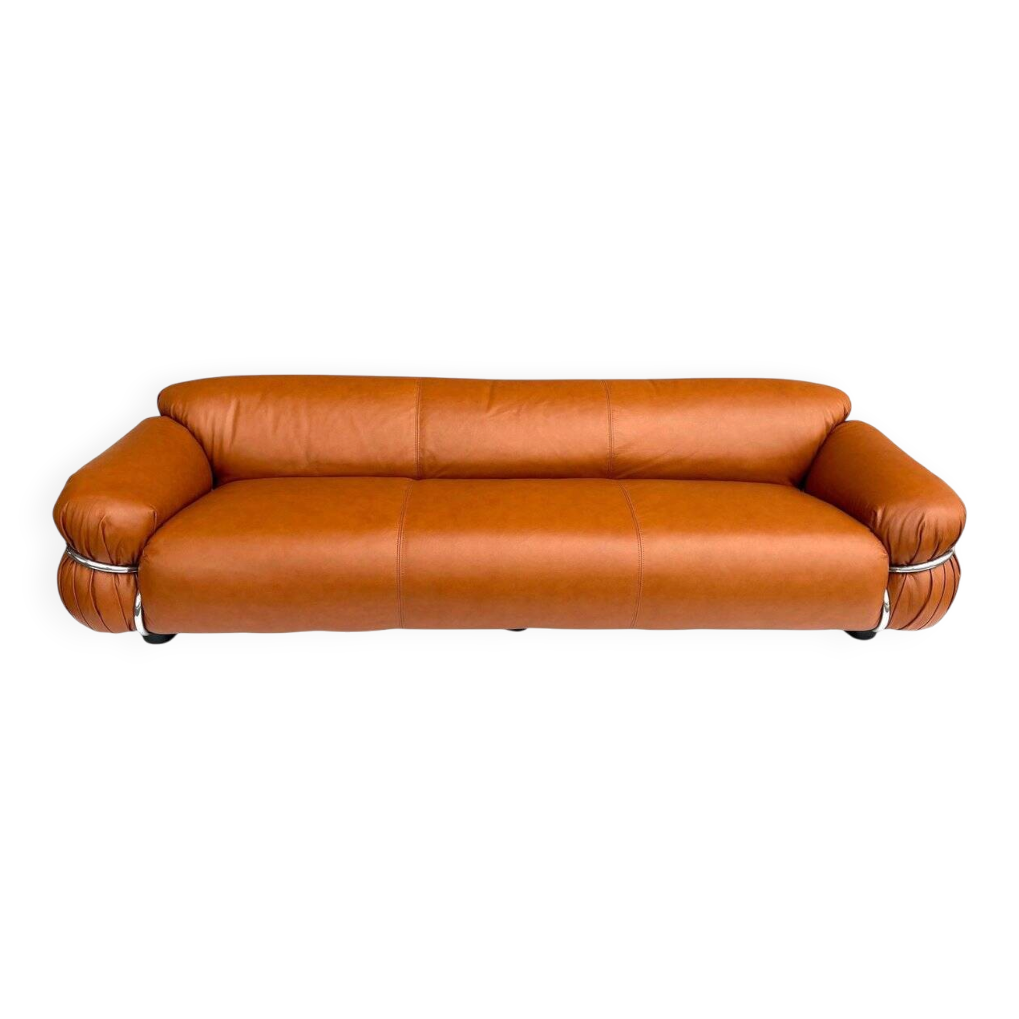 Sesann Leather Sofa by Gianfranco Frattini for Cassina, 1972
