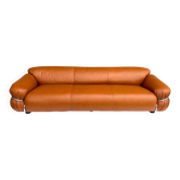 Sesann Leather Sofa by Gianfranco Frattini for Cassina, 1972