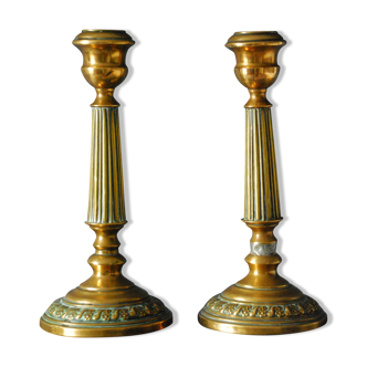Pair of brass candlesticks